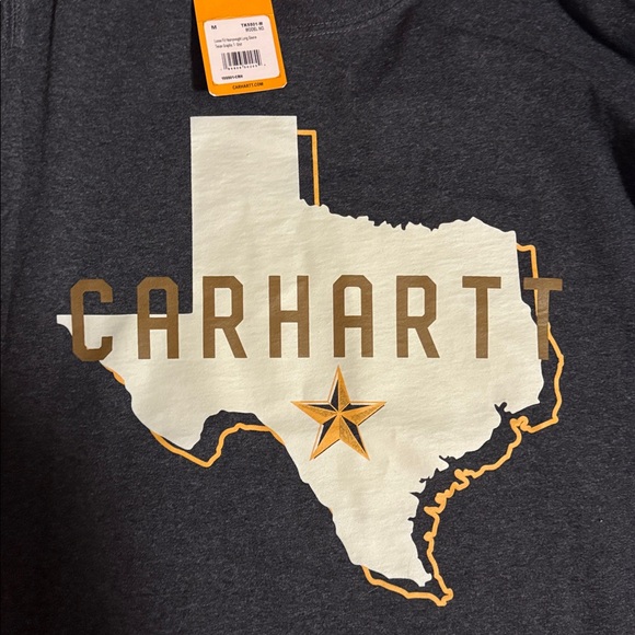 Carhartt Black and Cream Texas Long Sleeve Tee nwt sz M - Picture 2 of 5